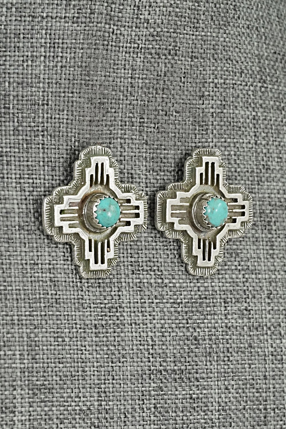 Turquoise & Sterling Silver Earrings - Robinson Martinez