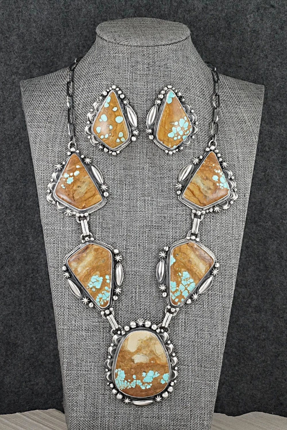 Turquoise & Sterling Silver Necklace and Earrings Set - Bob Becenti