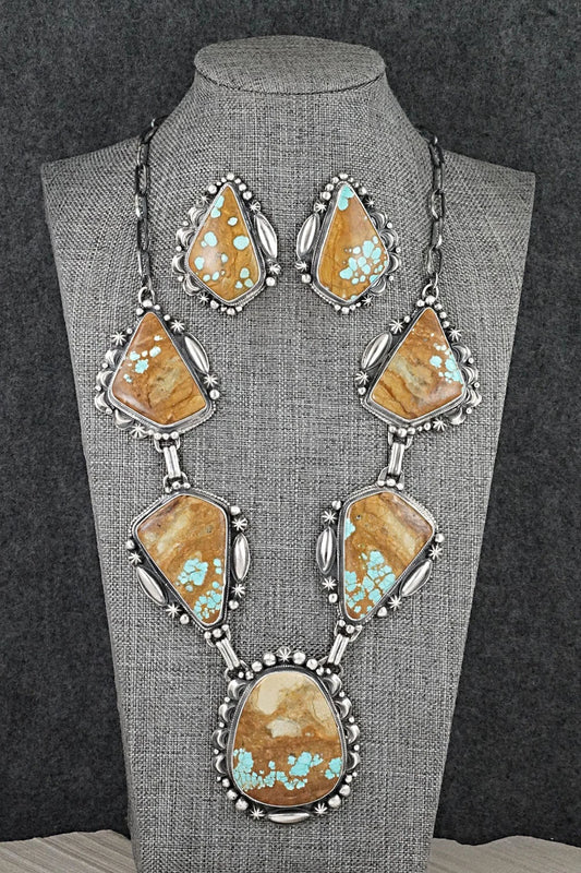 Turquoise & Sterling Silver Necklace and Earrings Set - Bob Becenti