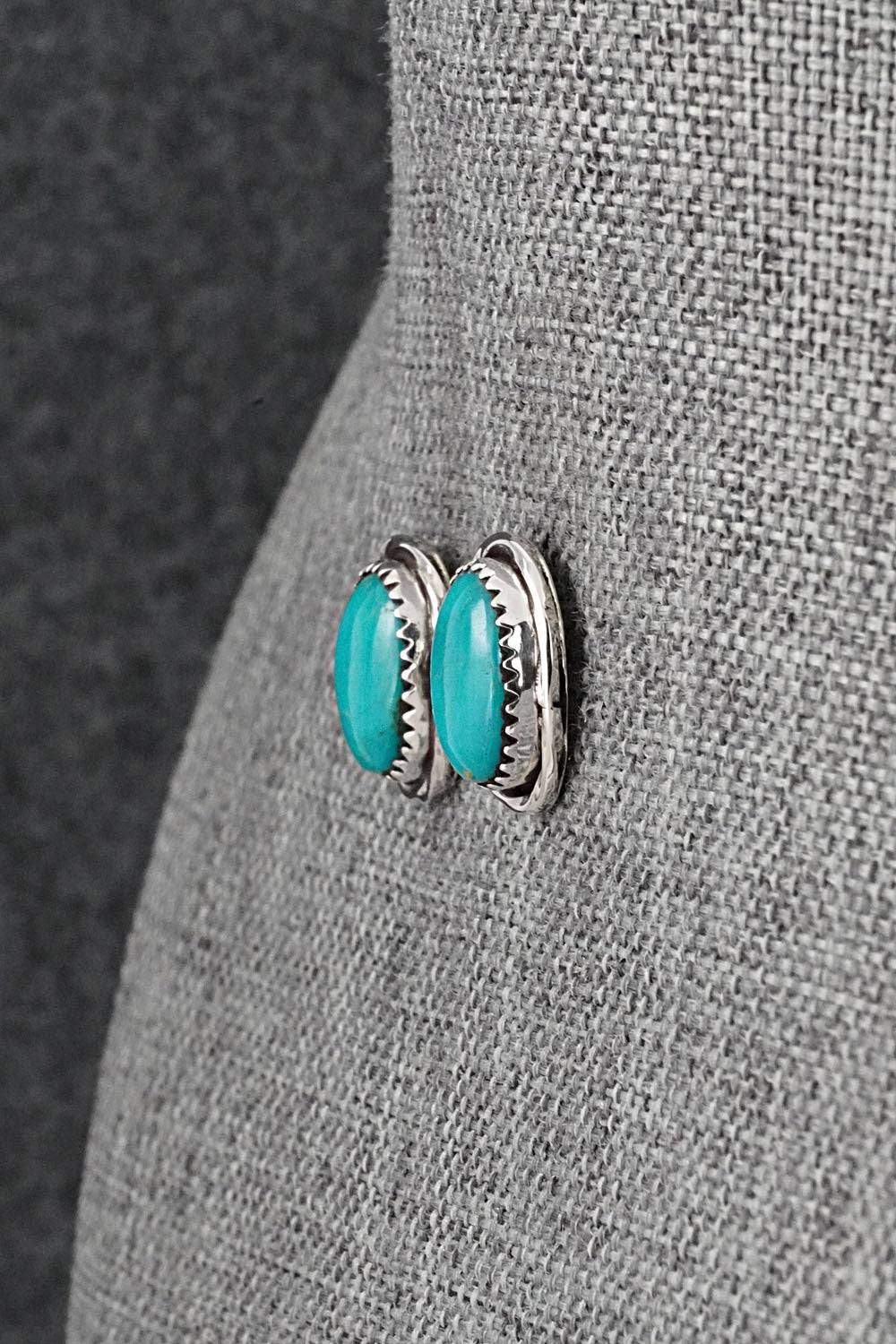 Turquoise & Sterling Silver Earrings - Ernest Hawthorne