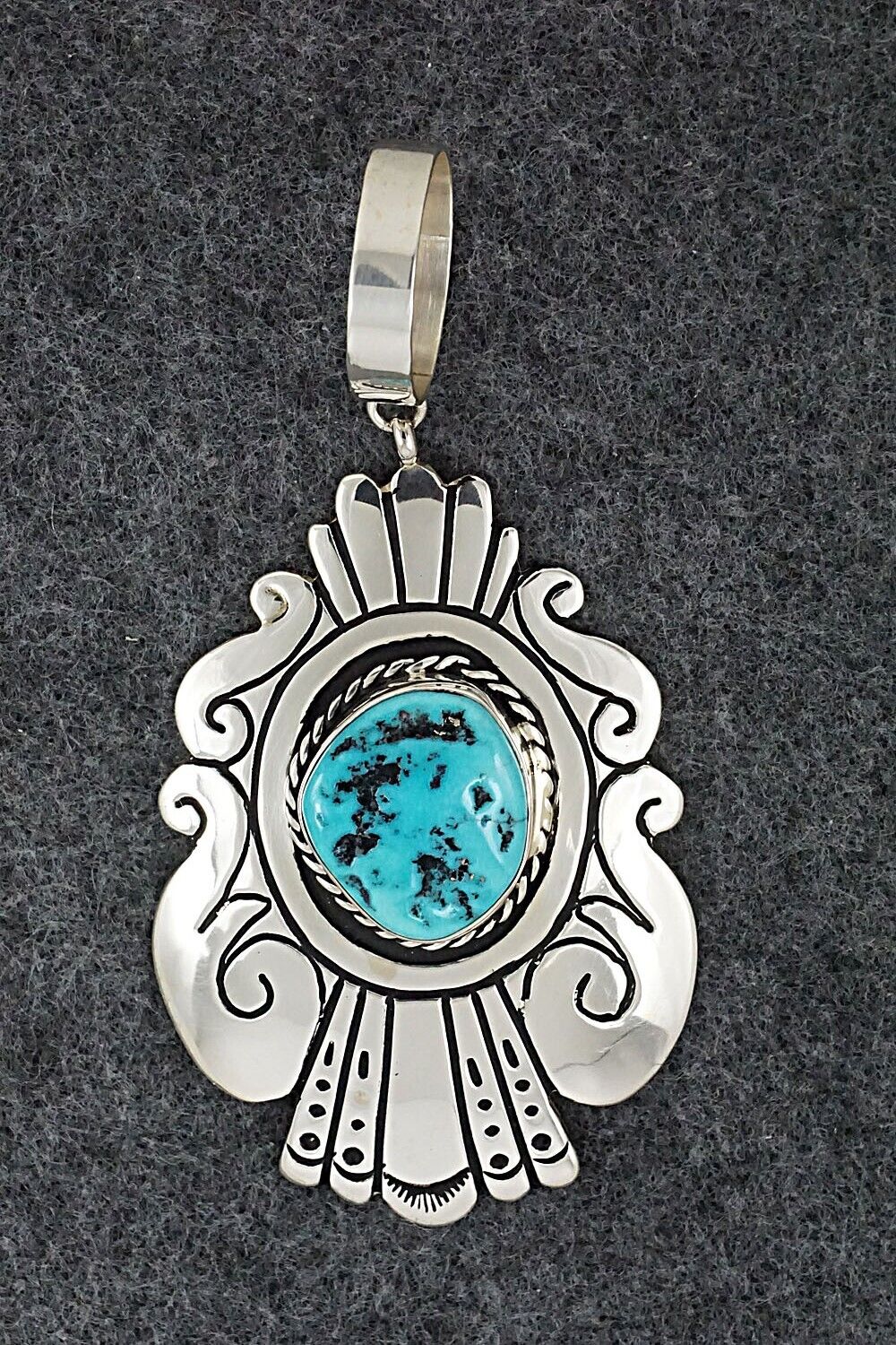 Turquoise & Sterling Silver Pendant - Rosita Singer