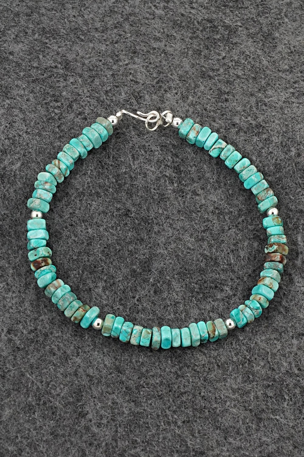 Turquoise & Sterling Silver Bracelet - Doreen Jake