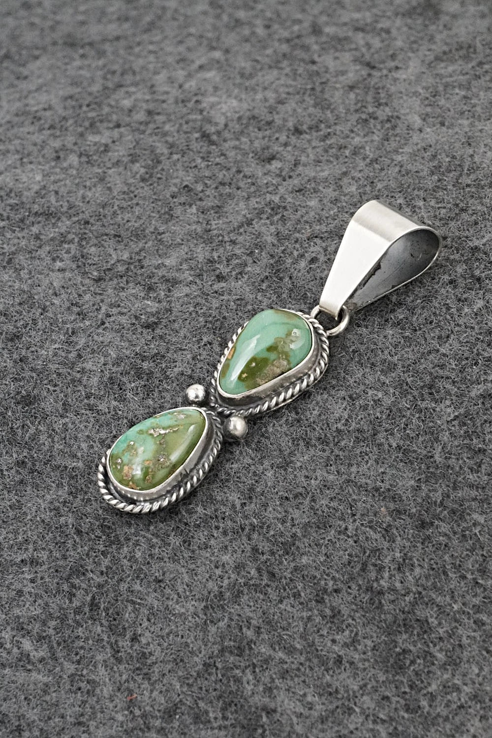 Turquoise & Sterling Silver Pendant - Eugene Gruber