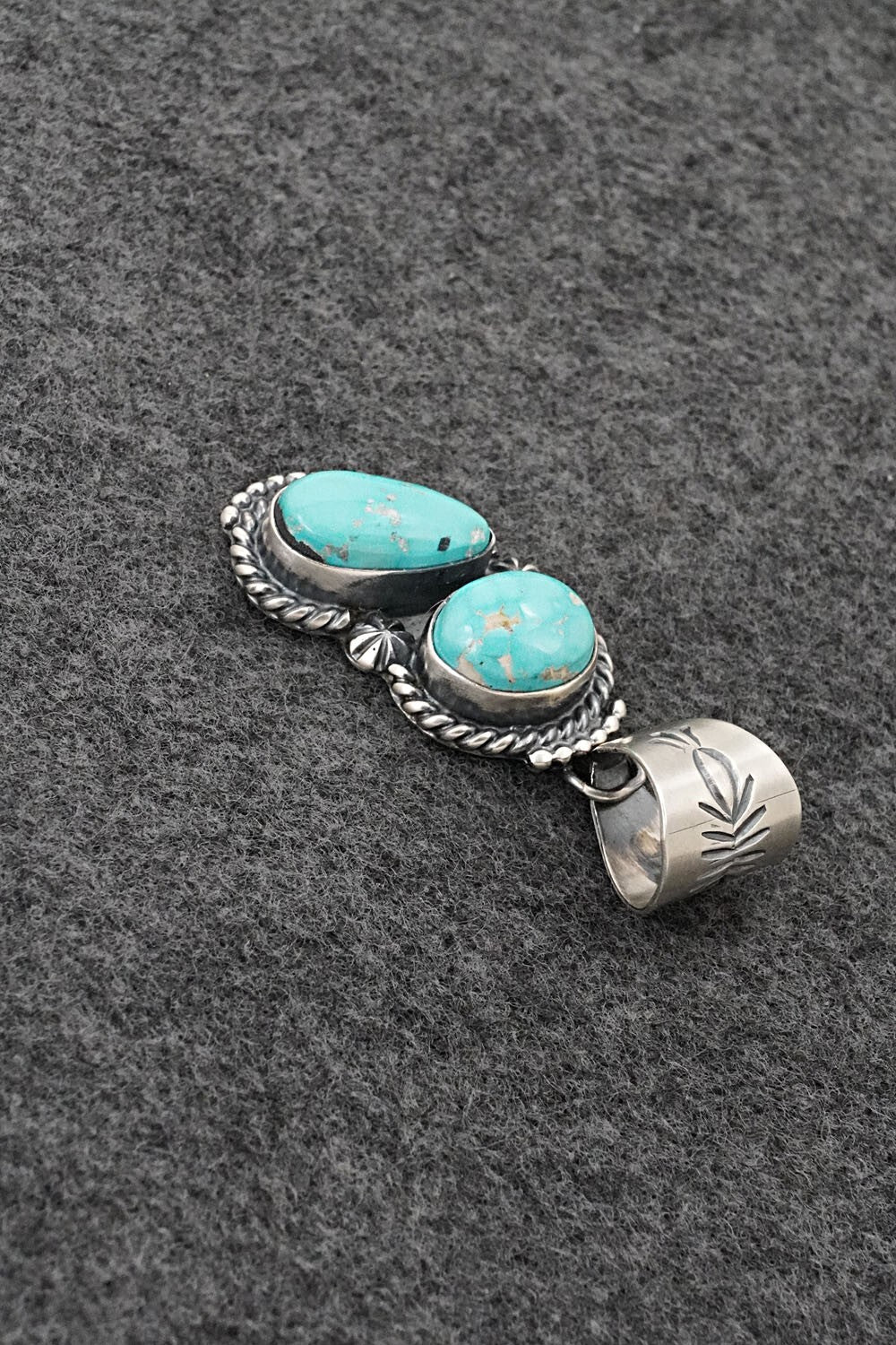Turquoise & Sterling Silver Pendant - Raymond Delgarito