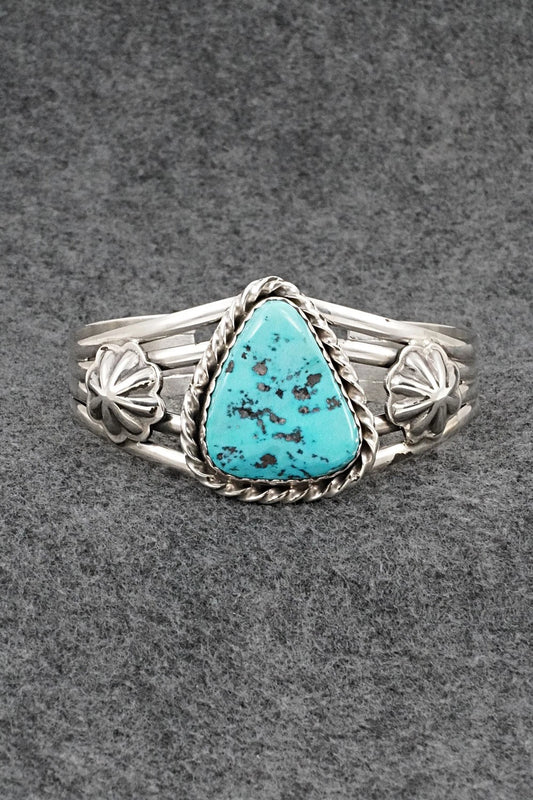 Turquoise & Sterling Silver Vintage Bracelet - Larose Ganadonegro