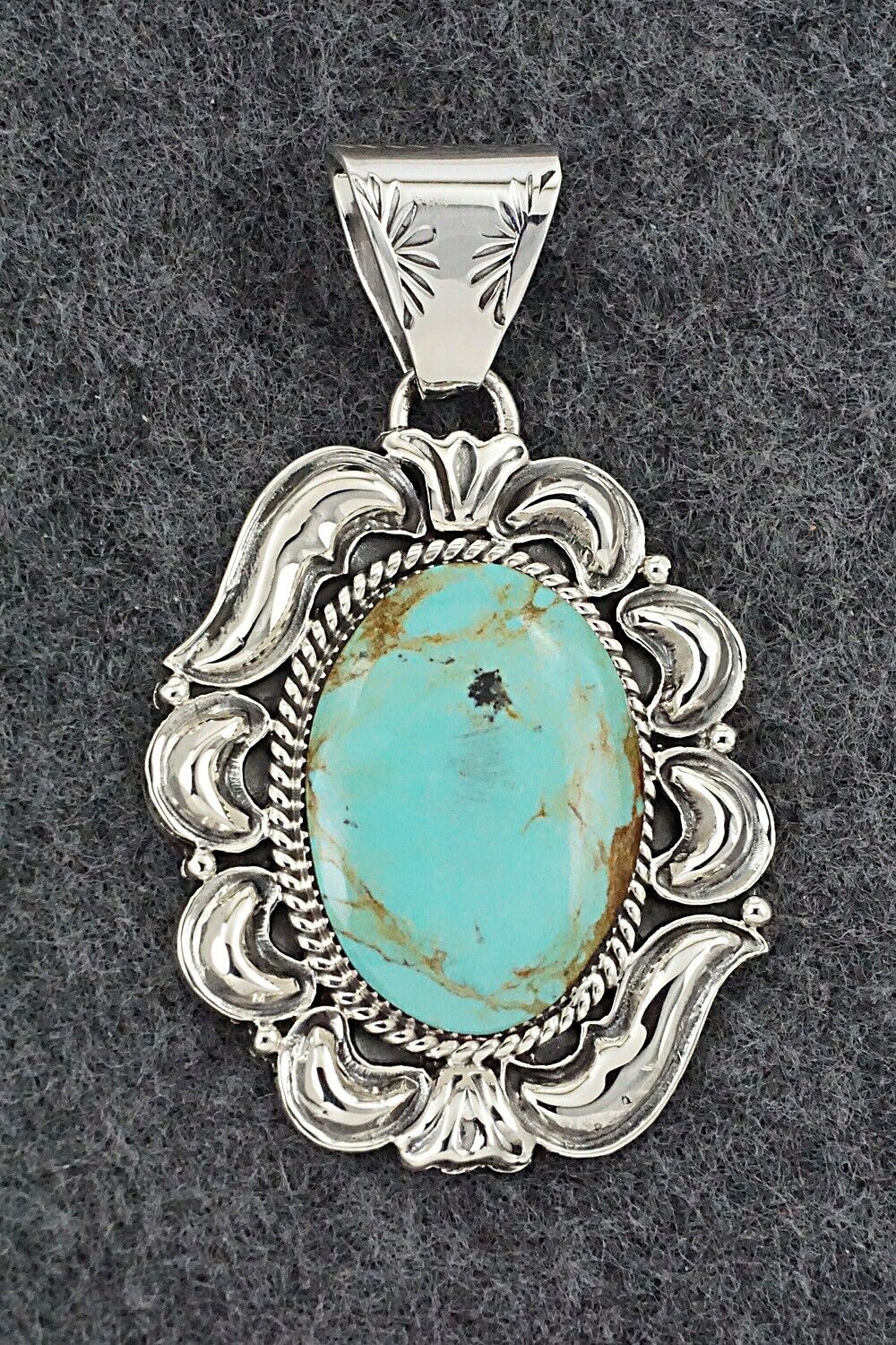 Turquoise & Sterling Silver Pendant - Harold Becenti