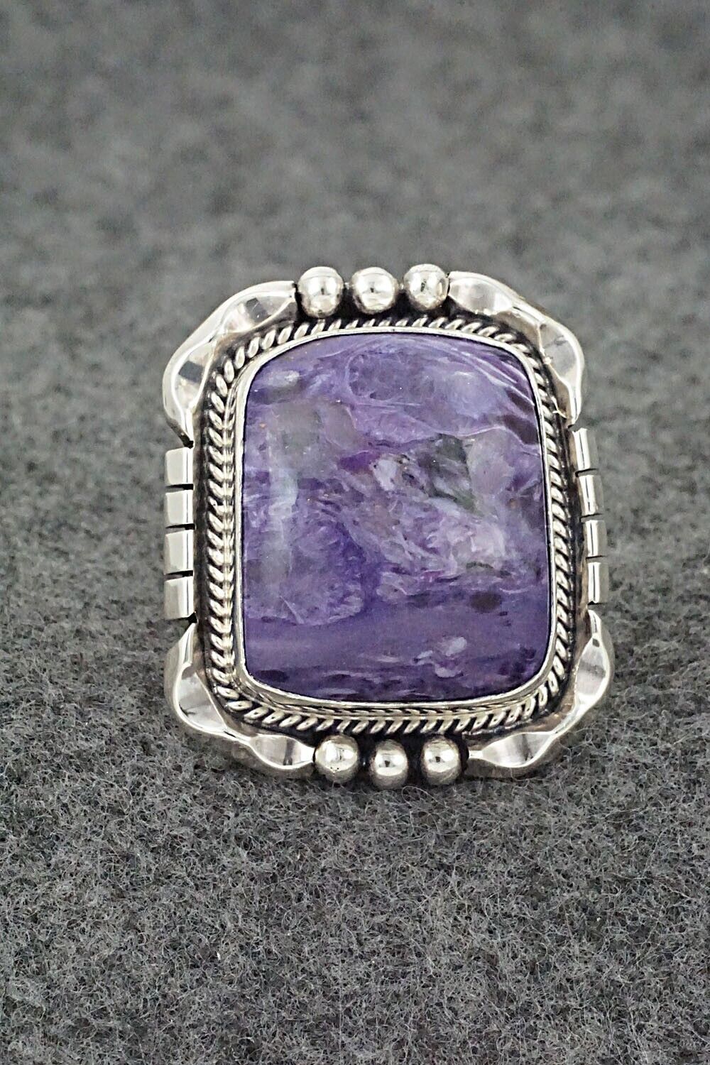 Charoite & Sterling Silver Ring - Samuel Yellowhair - Size 8.5