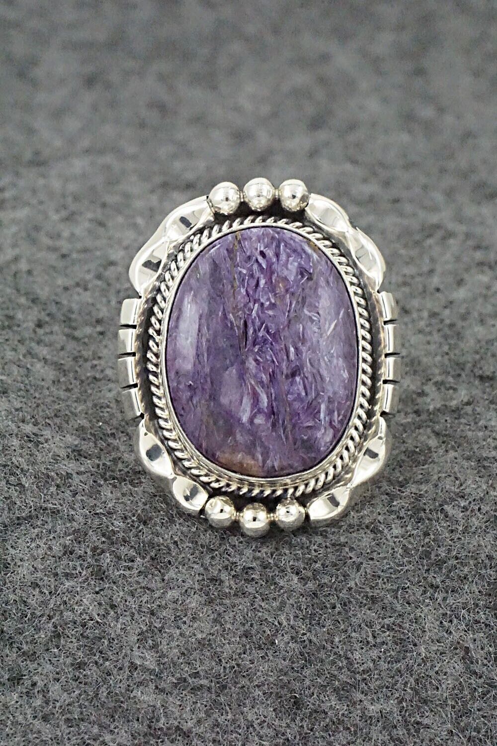 Charoite & Sterling Silver Ring - Samuel Yellowhair - Size 6.75