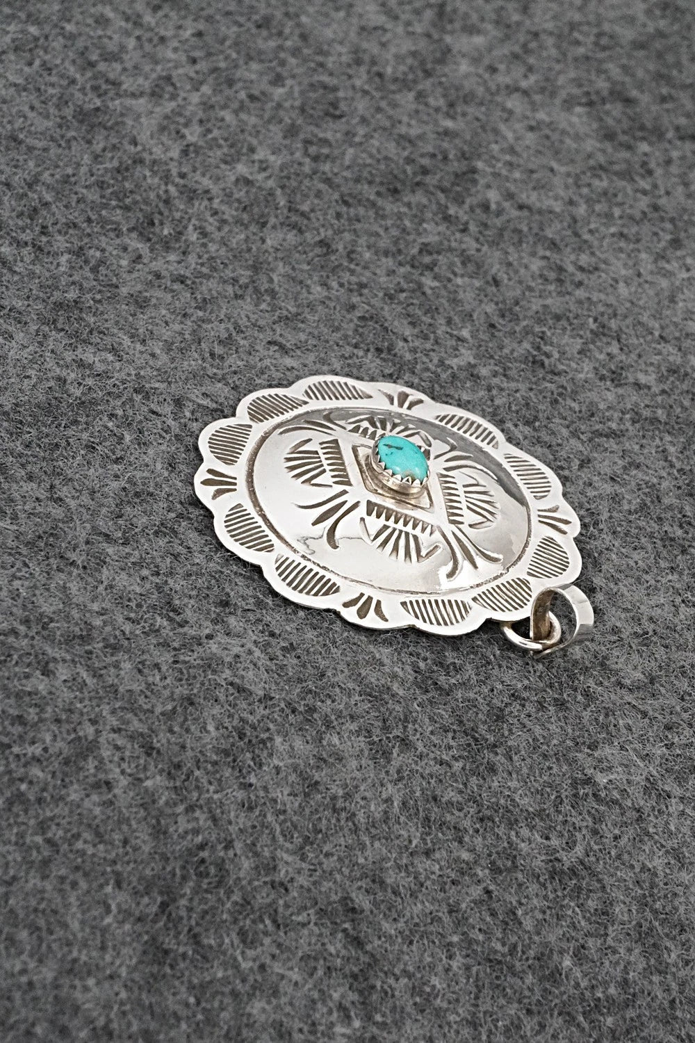 Turquoise & Sterling Silver Pendant - Bertha Begay