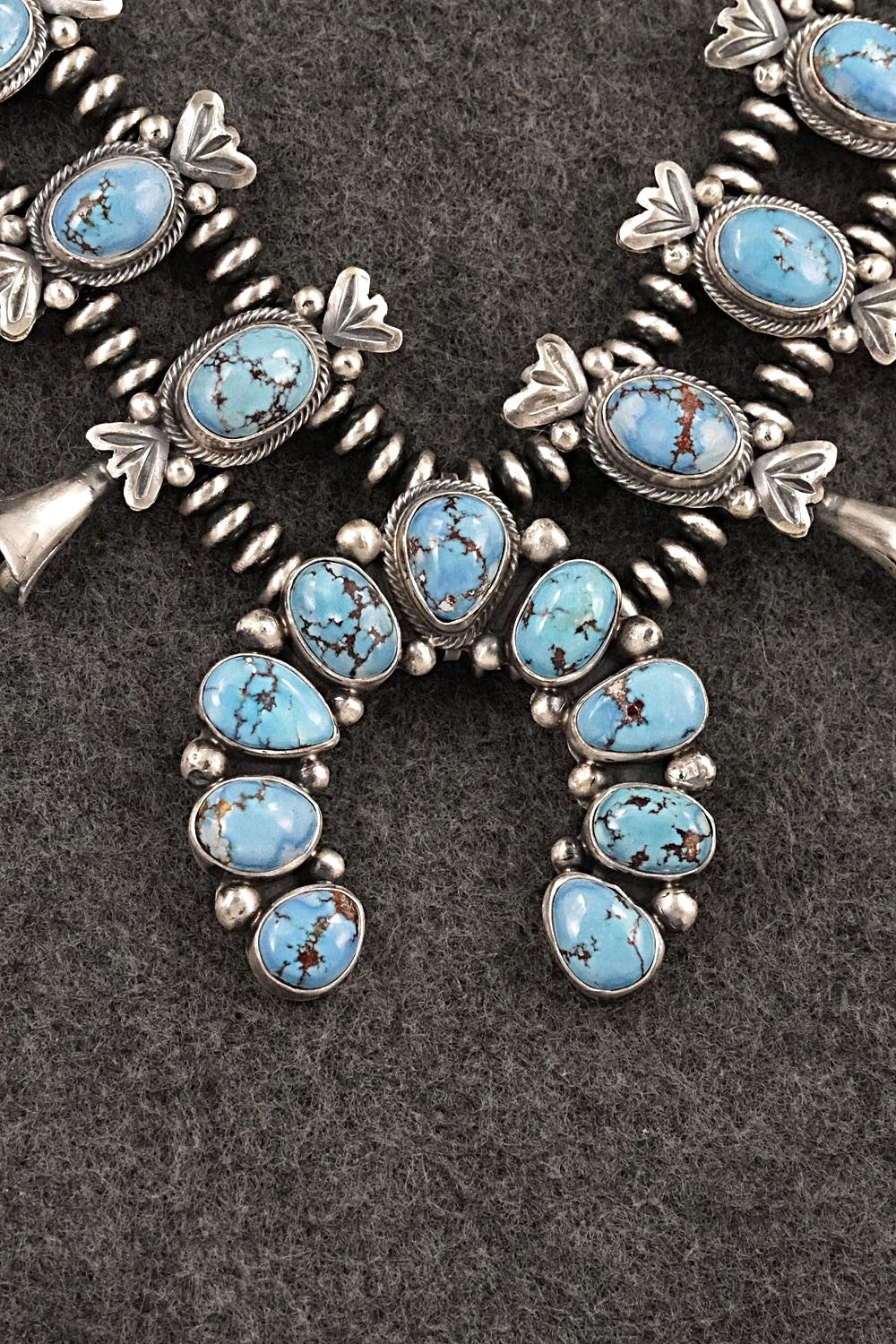 Turquoise & Sterling Silver Squash Blossom Set - Darrin Livingston