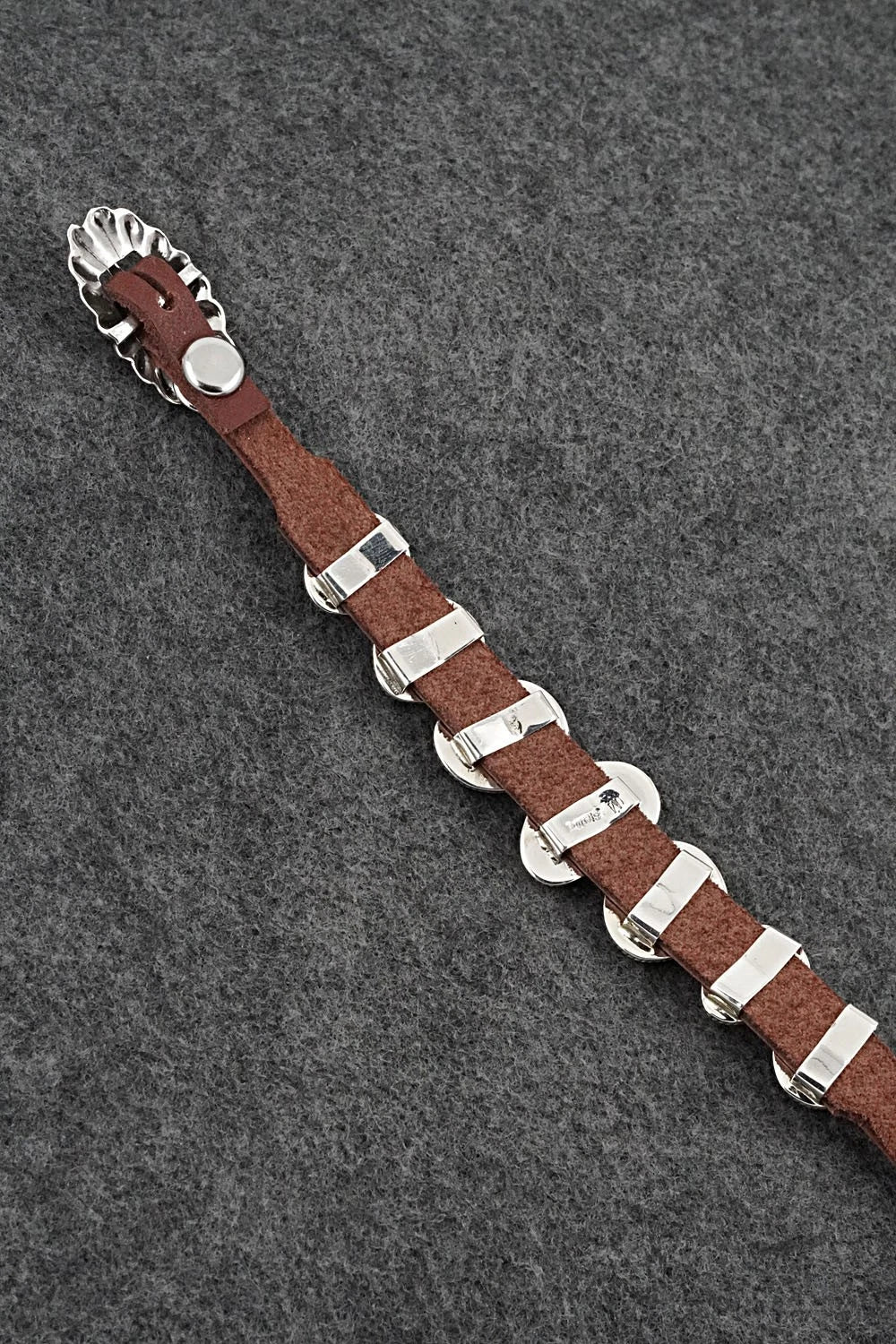 Turquoise, Sterling Silver & Leather Bracelet - Marlene Ramone