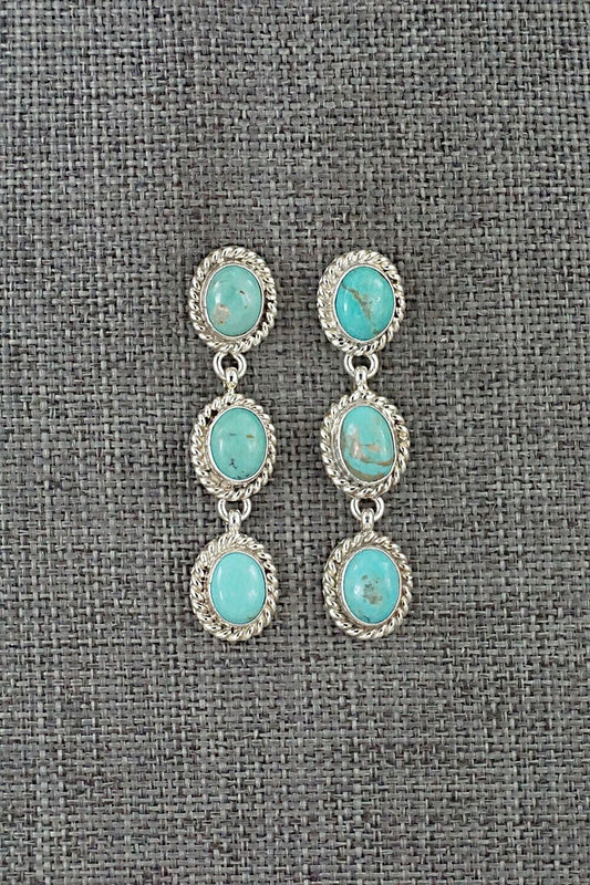 Turquoise and Sterling Silver Earrings - Peggy Skeets