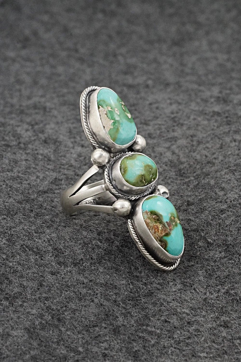Turquoise & Sterling Silver Ring - Bobby Johnson - Size 9