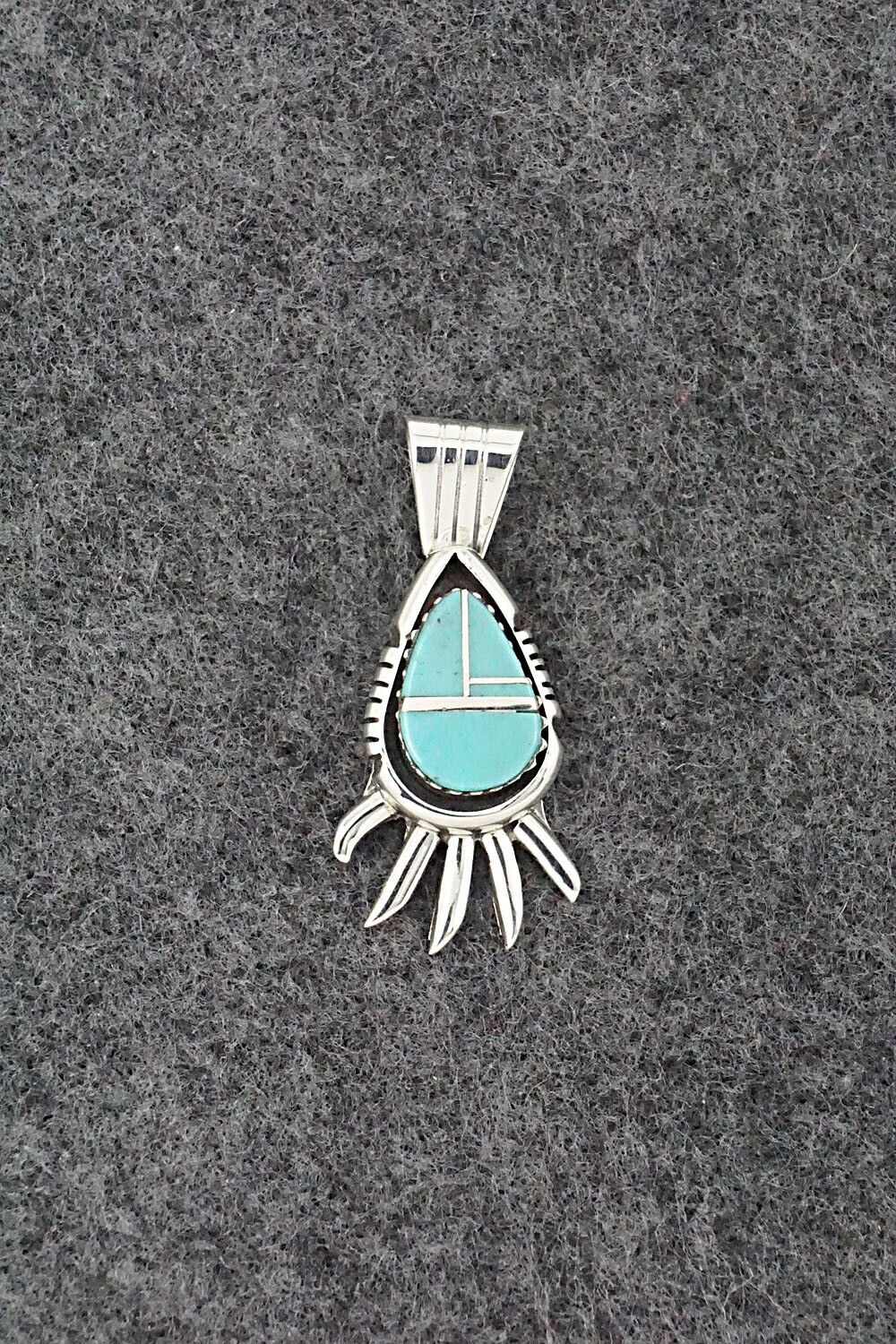 Turquoise & Sterling Silver Pendant - James Manygoats