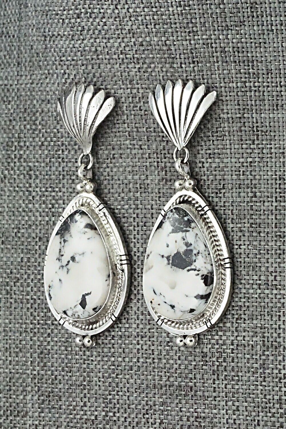 White Buffalo & Sterling Silver Earrings - Annie Spencer