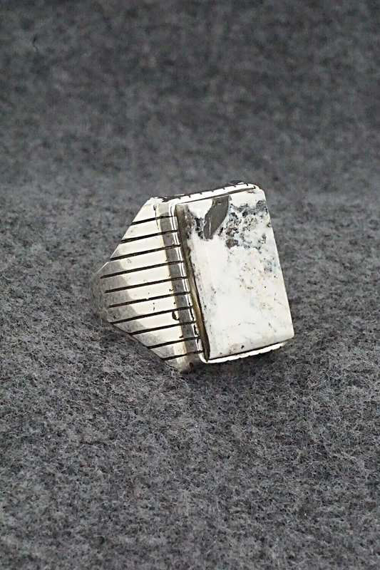 White Buffalo & Sterling Silver Ring - Trevor Jack - Size 13