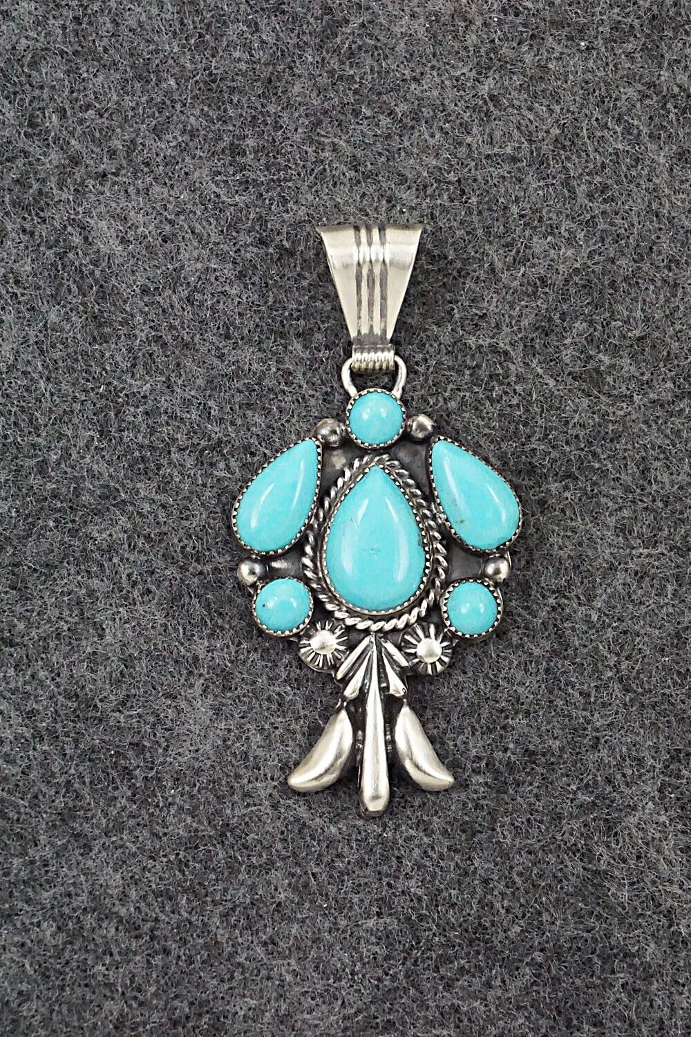 Turquoise and Sterling Silver Pendant - Bobby Platero
