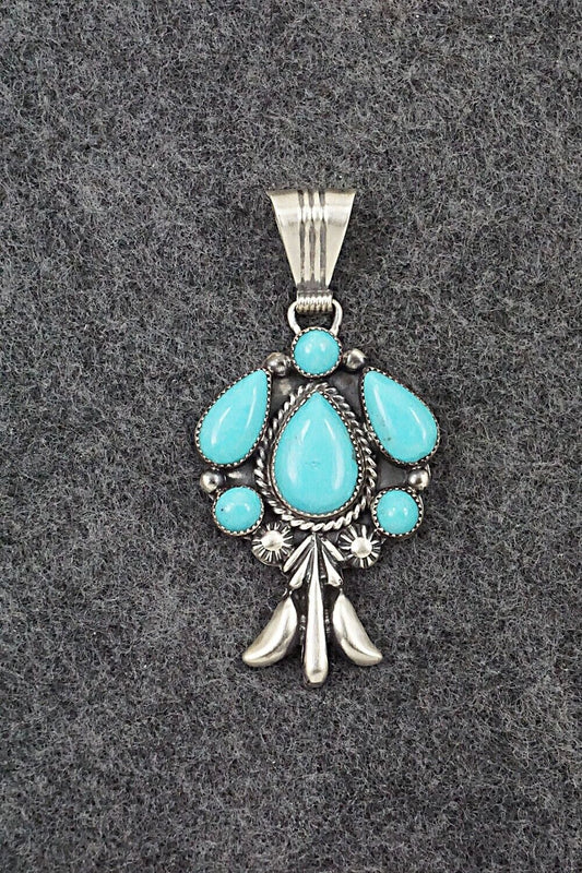 Turquoise and Sterling Silver Pendant - Bobby Platero