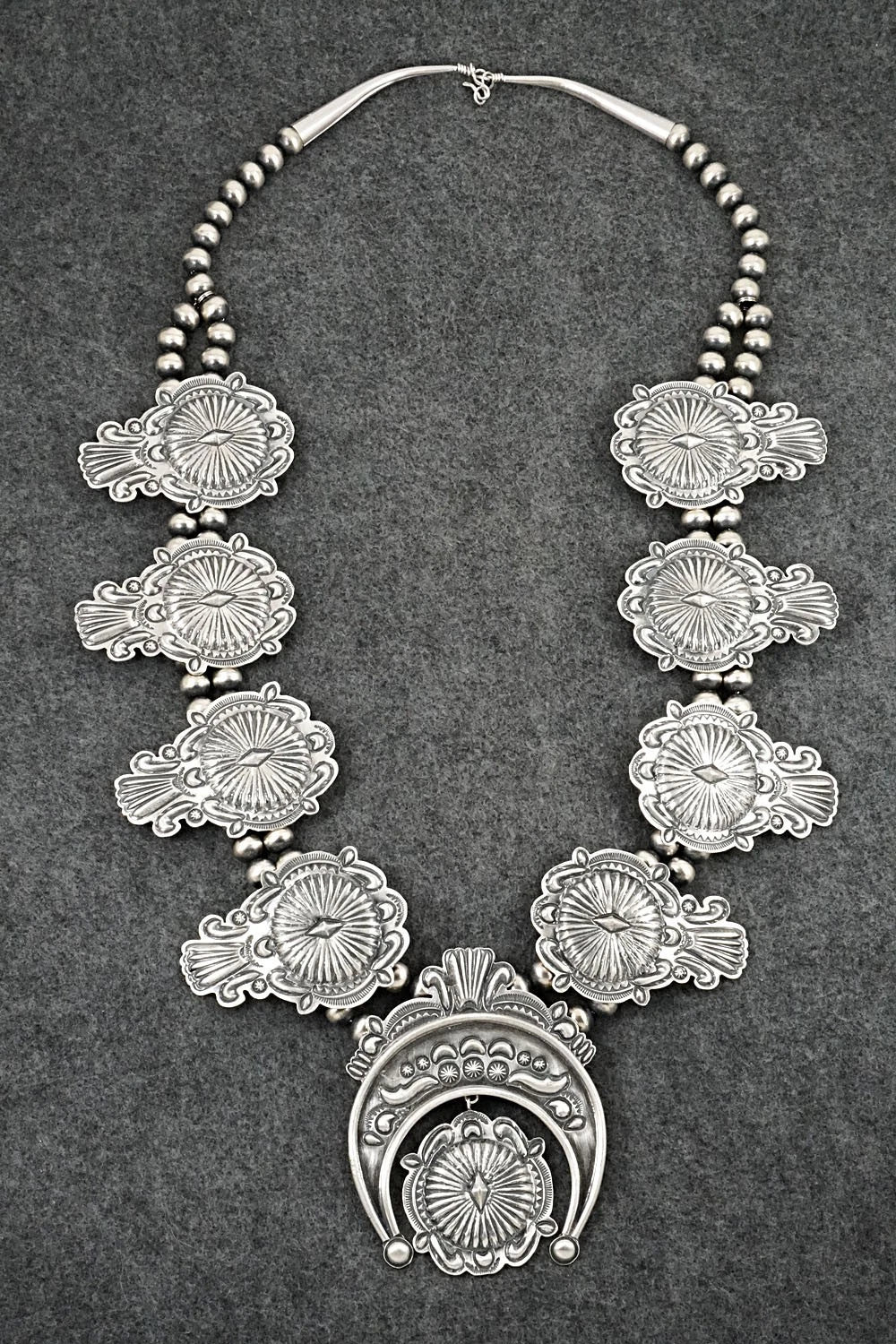 Sterling Silver Squash Blossom Necklace - Terry Charlie