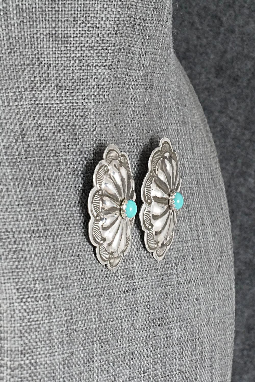 Turquoise & Sterling Silver Earrings - Charlotte Blackgoat