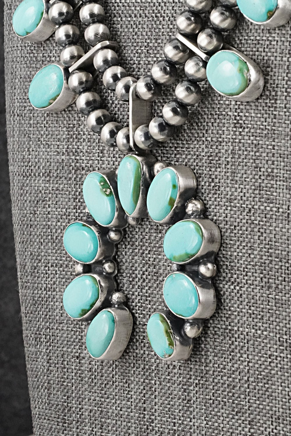 Turquoise & Sterling Silver Squash Blossom Set - Darrin Livingston