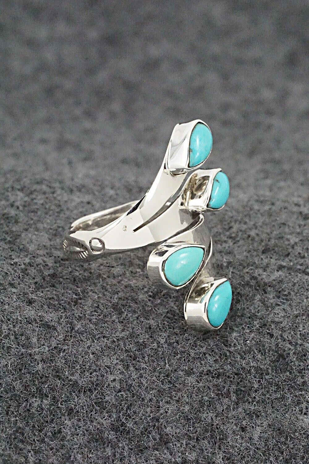 Turquoise & Sterling Silver Ring - Thomas Yazzie - Size 7.5