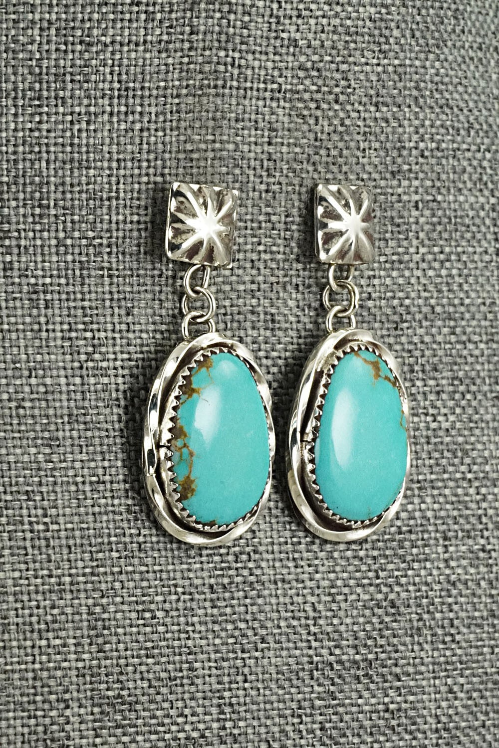 Turquoise & Sterling Silver Earrings - Ernest Hawthorne