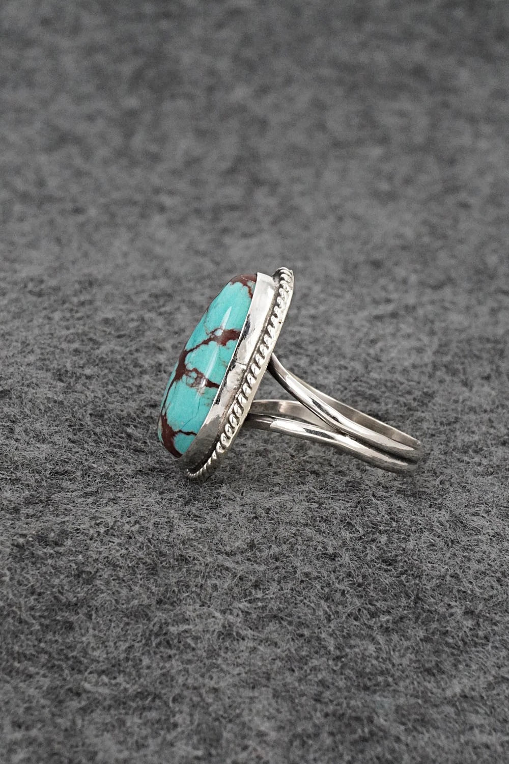 Turquoise & Sterling Silver Ring - Eugene Gruber - Size 8