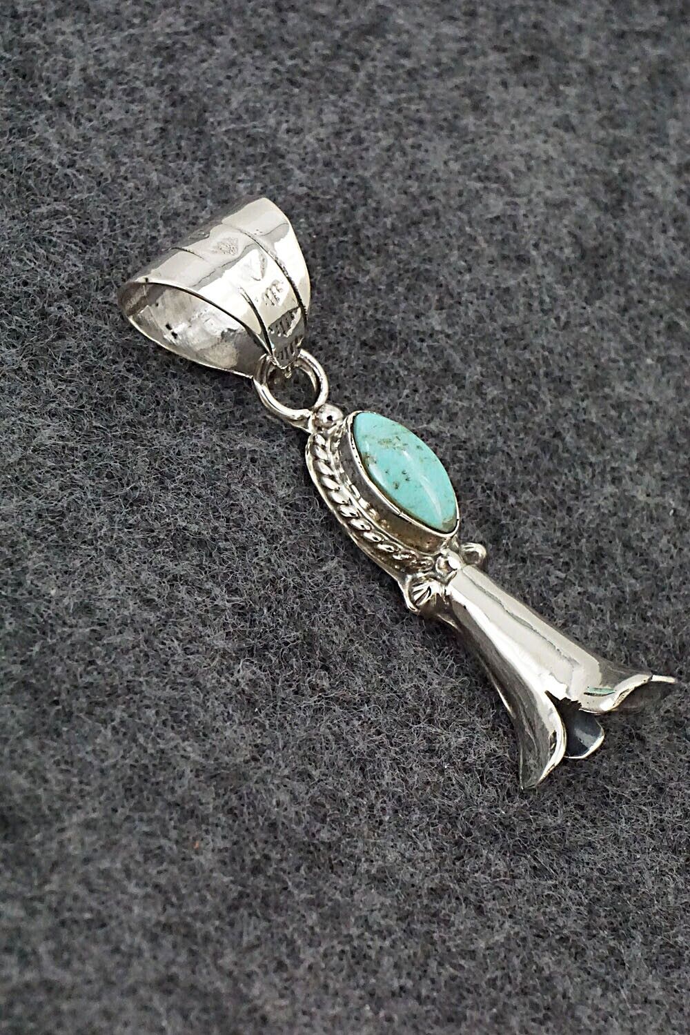 Turquoise & Sterling Silver Pendant - Sonyei Coho