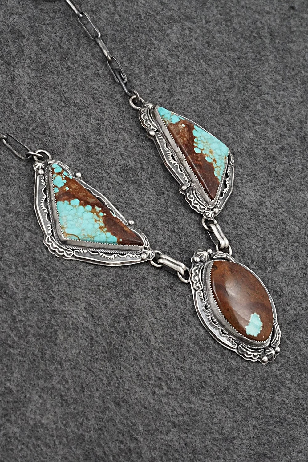Turquoise & Sterling Silver Necklace and Earrings Set - Randy Boyd