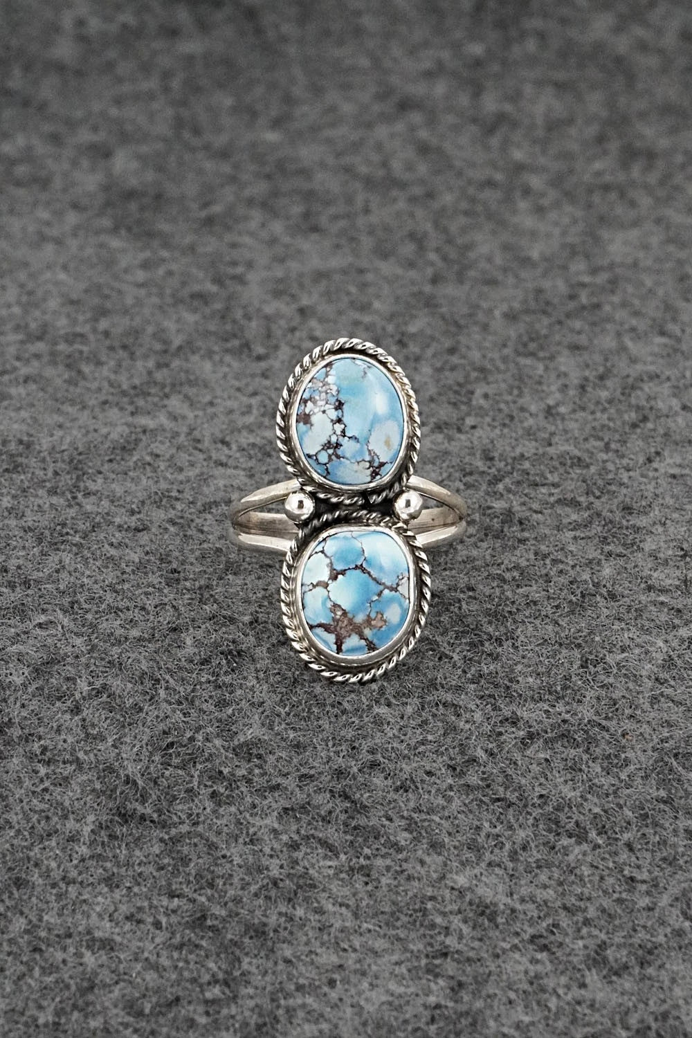 Turquoise & Sterling Silver Ring - Eugene Gruber - Size 9
