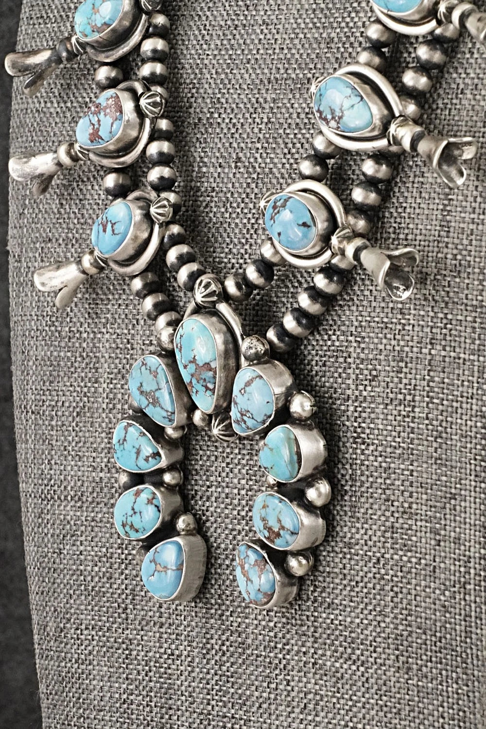 Turquoise & Sterling Silver Squash Blossom Set - Darrin Livingston