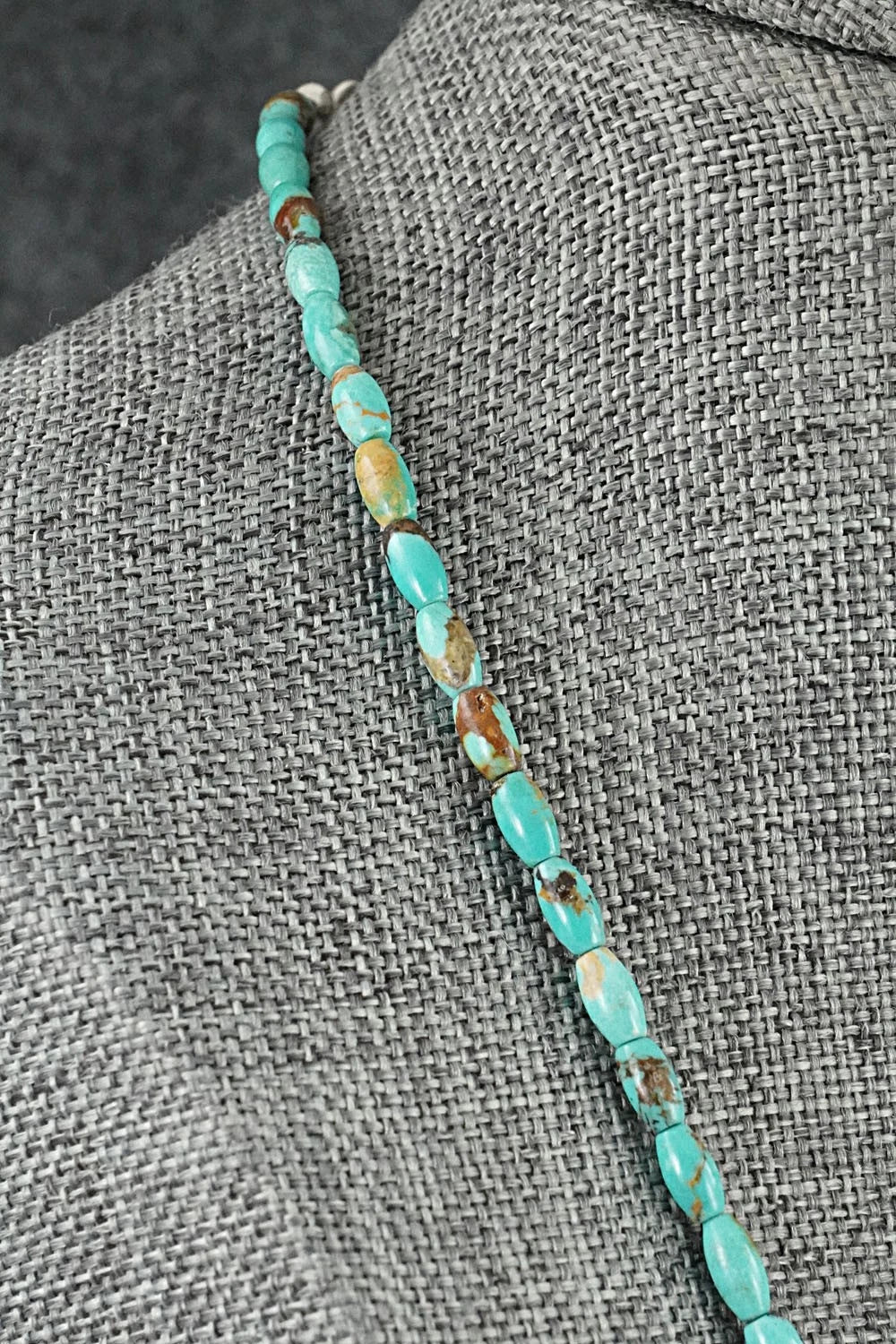 Turquoise & Sterling Silver Necklace 17" - Doreen Jake