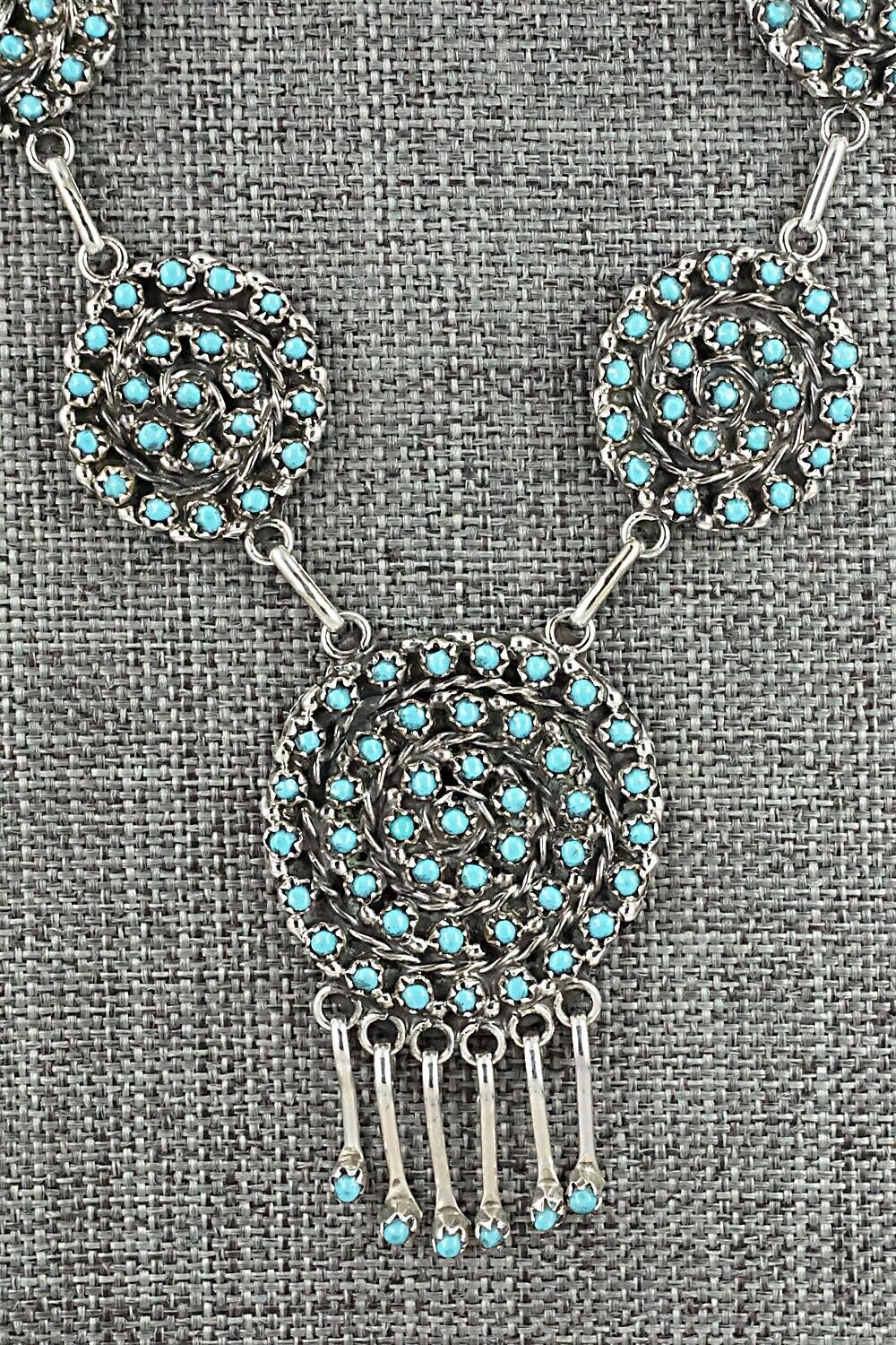 Turquoise & Sterling Silver Necklace and Earrings Set - Randy Hooee
