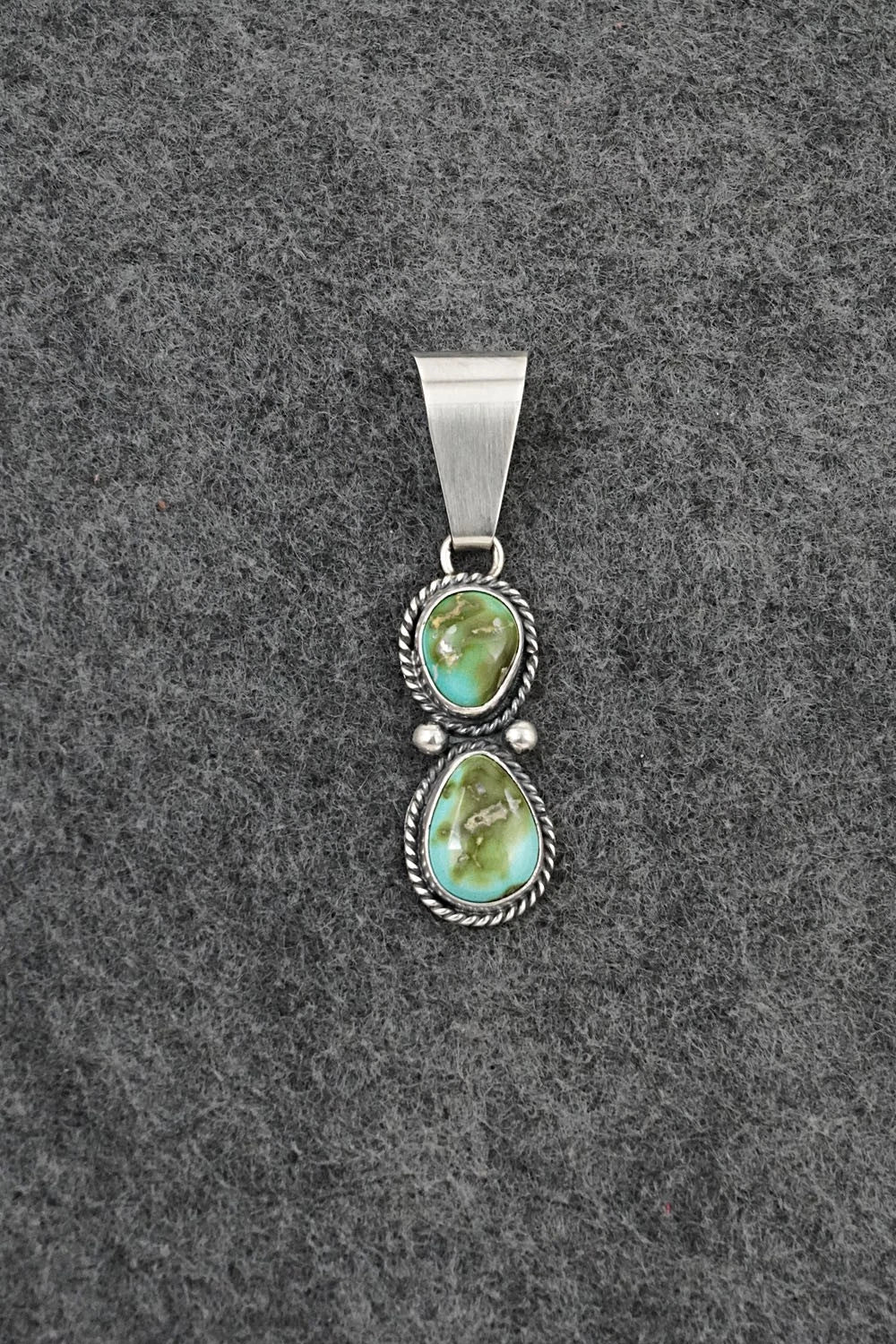 Turquoise & Sterling Silver Pendant - Eugene Gruber