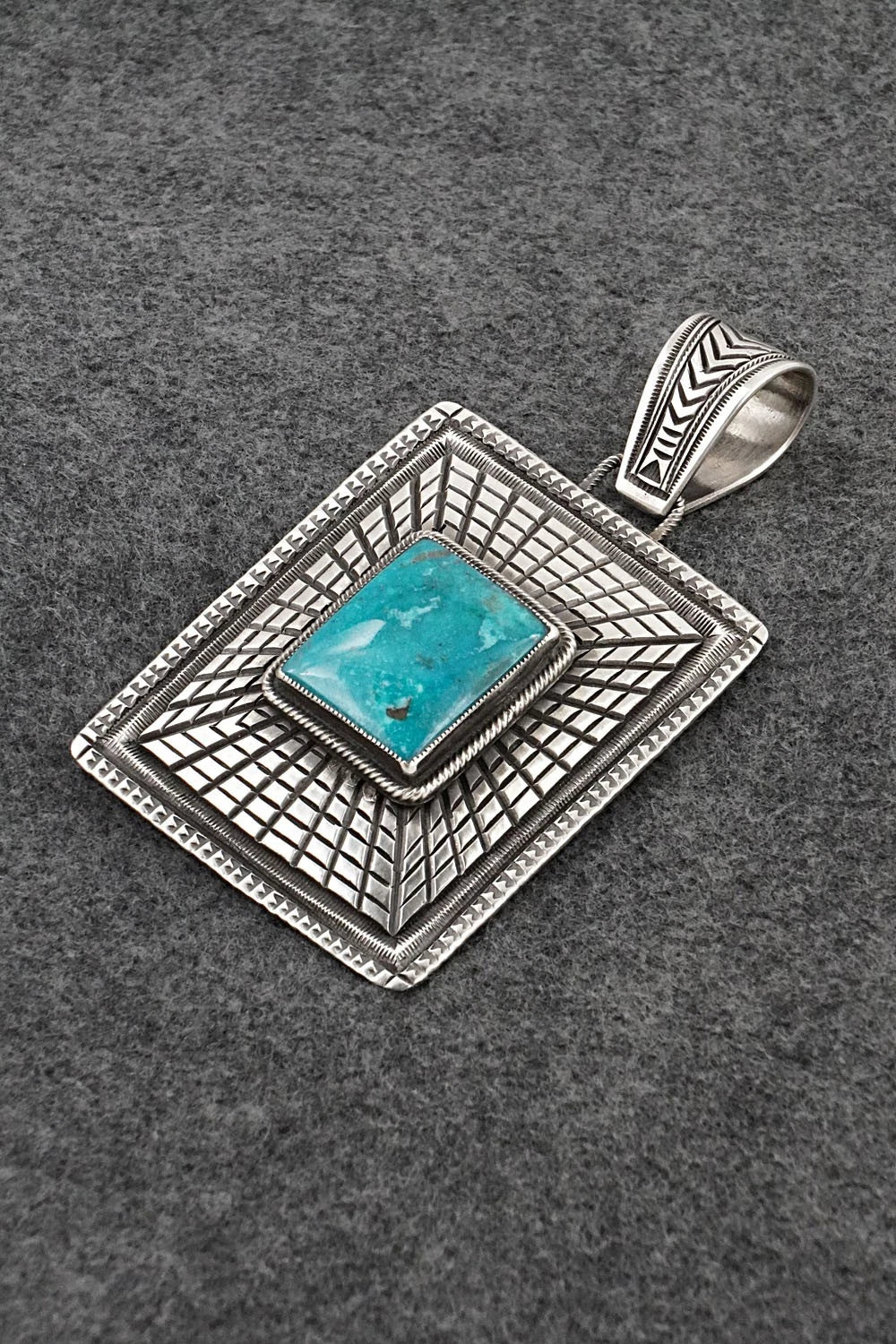 Turquoise & Sterling Silver Pendant - Calvin Martinez
