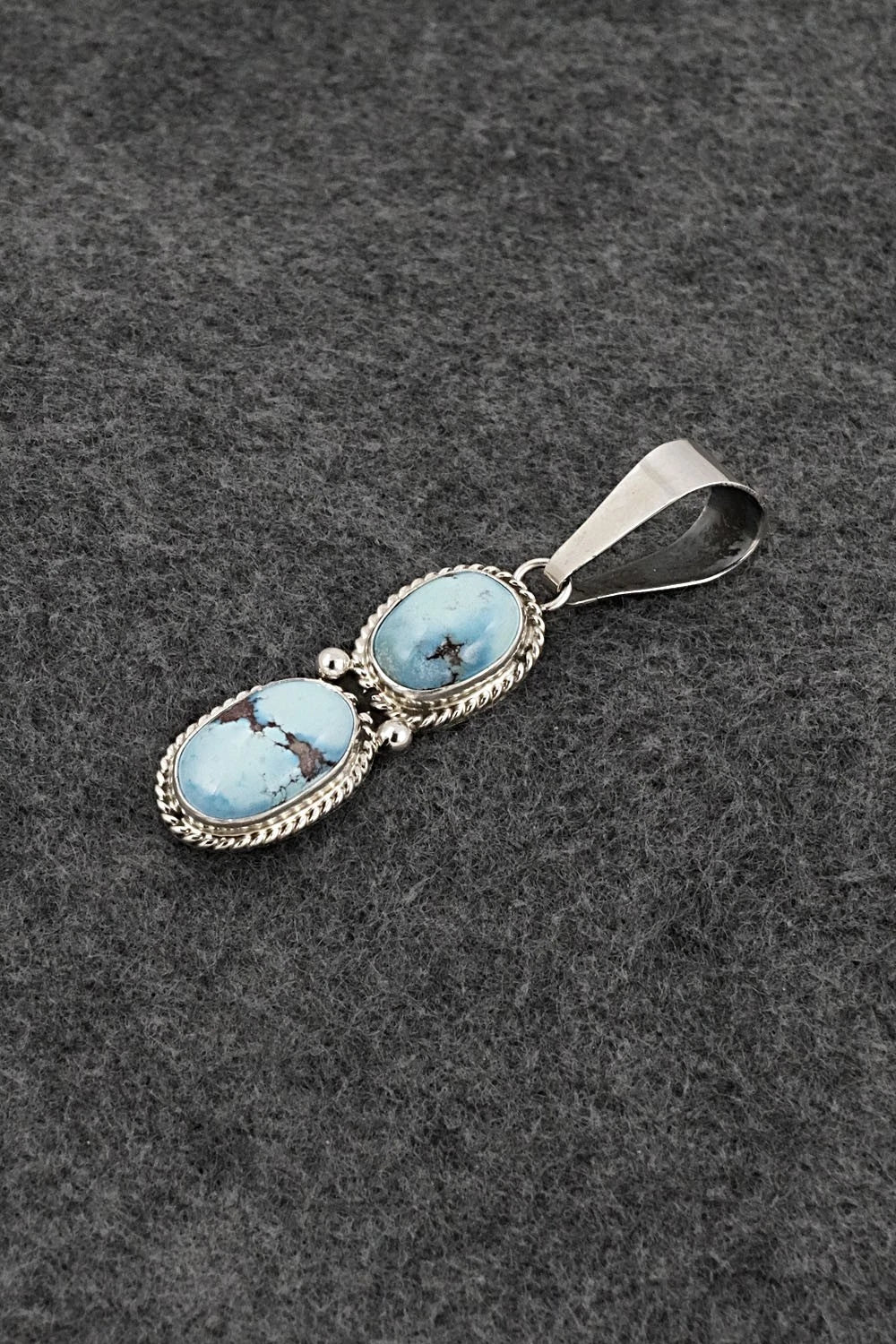 Turquoise & Sterling Silver Pendant - Eugene Gruber