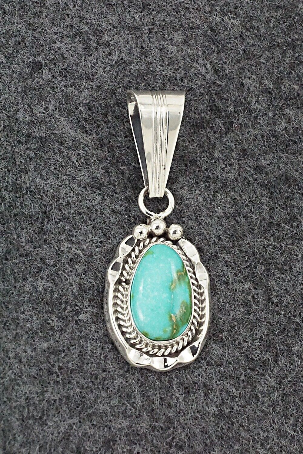 Turquoise & Sterling Silver Pendant - Samuel Yellowhair