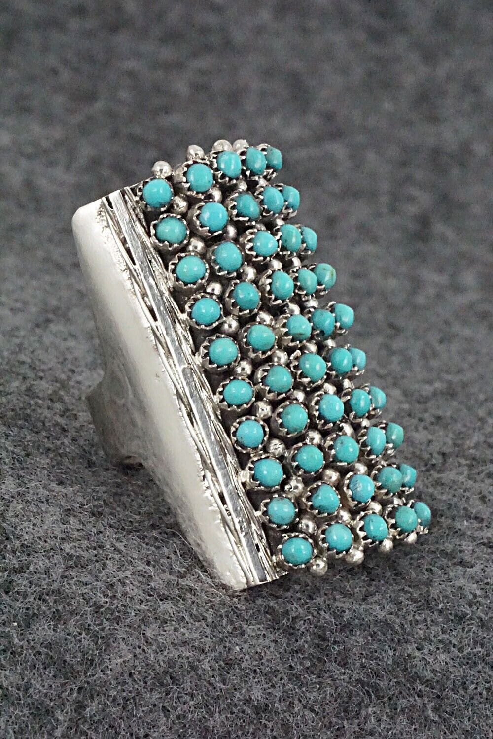 Turquoise & Sterling Silver Ring - Stephen Haloo - Size 7.5
