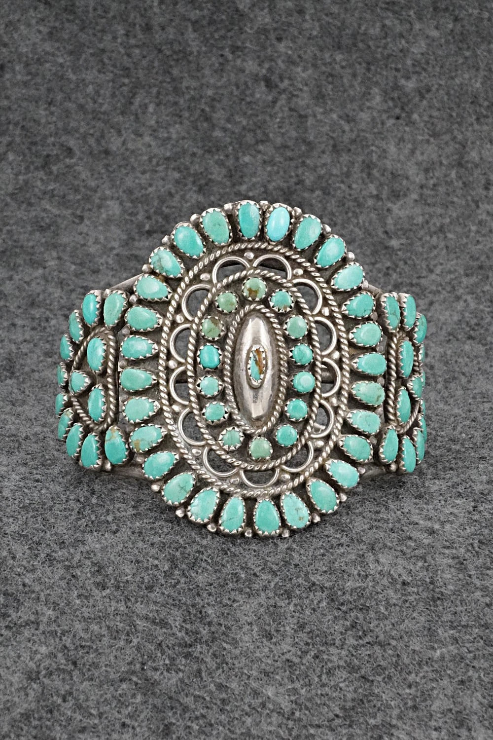 Turquoise & Sterling Silver Vintage Bracelet - Larry Moses Begay