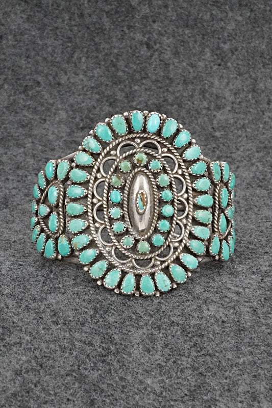 Turquoise & Sterling Silver Vintage Bracelet - Larry Moses Begay