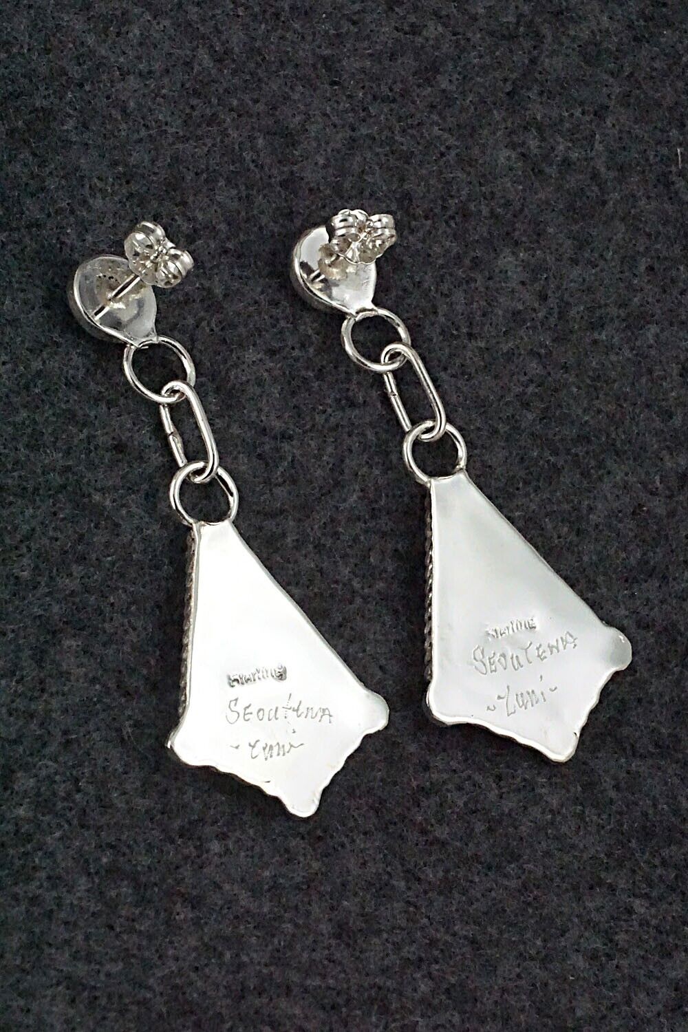 Opalite & Sterling Silver Inlay Earrings - Seoutewa