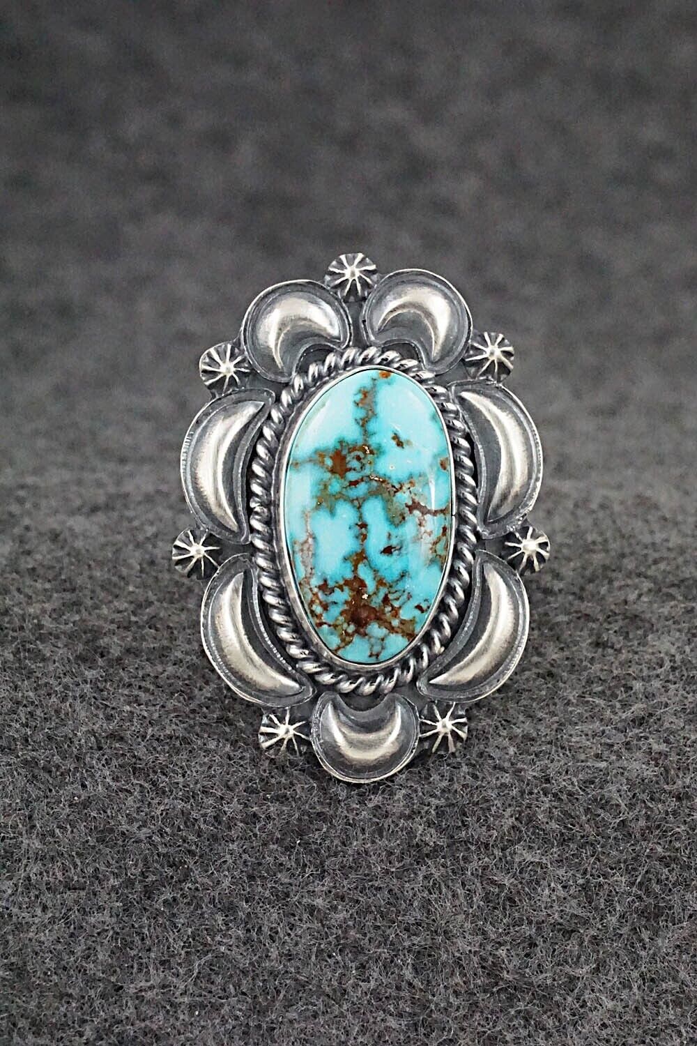 Turquoise & Sterling Silver Ring - Raymond Delgarito - Size 7