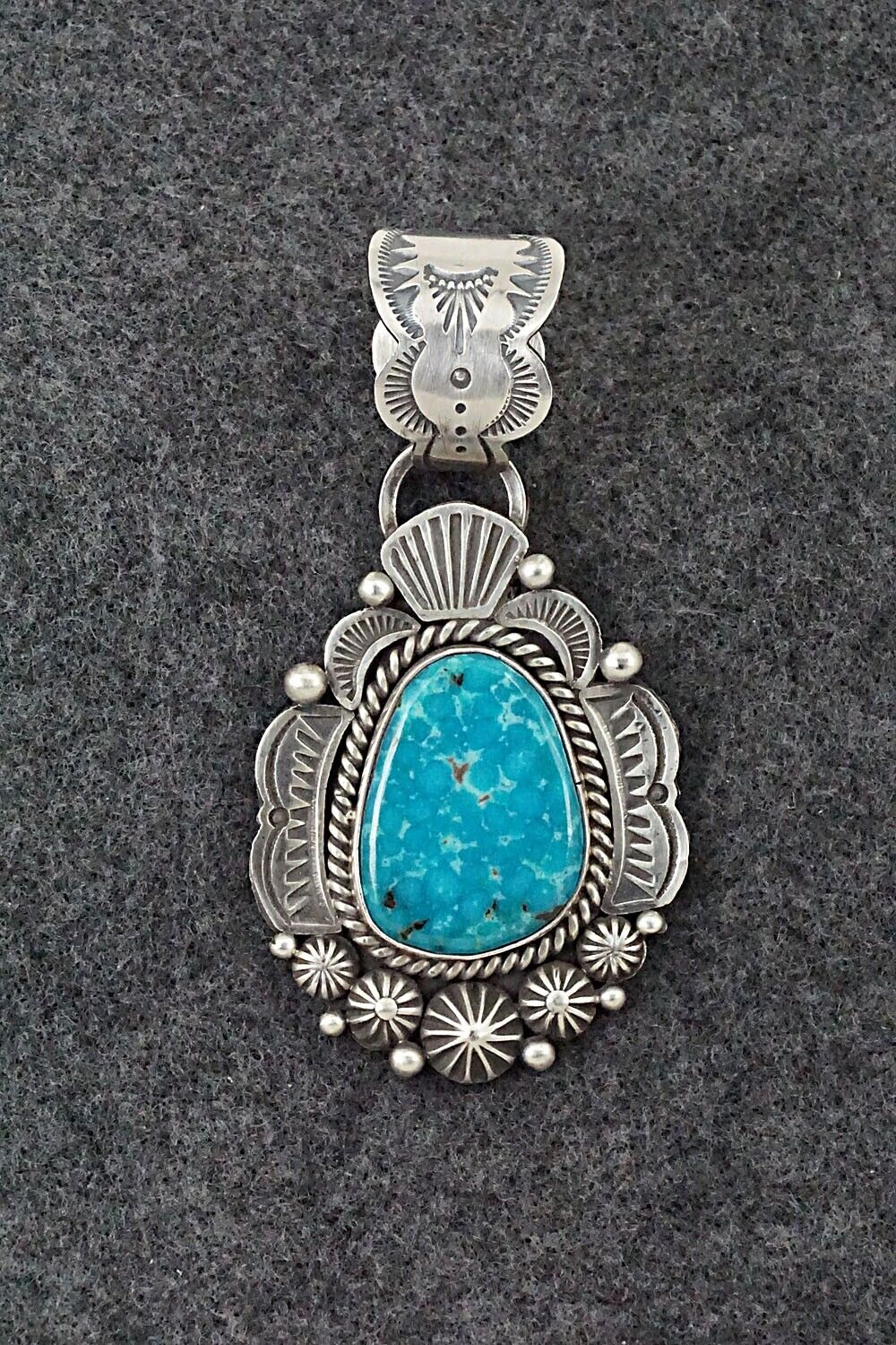 Turquoise & Sterling Silver Pendant - Rosita Calladitto