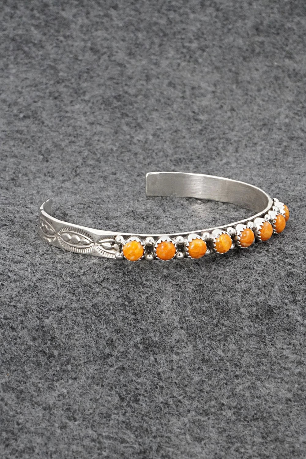 Spiny Oyster & Sterling Silver Bracelet - Gaynell Parker