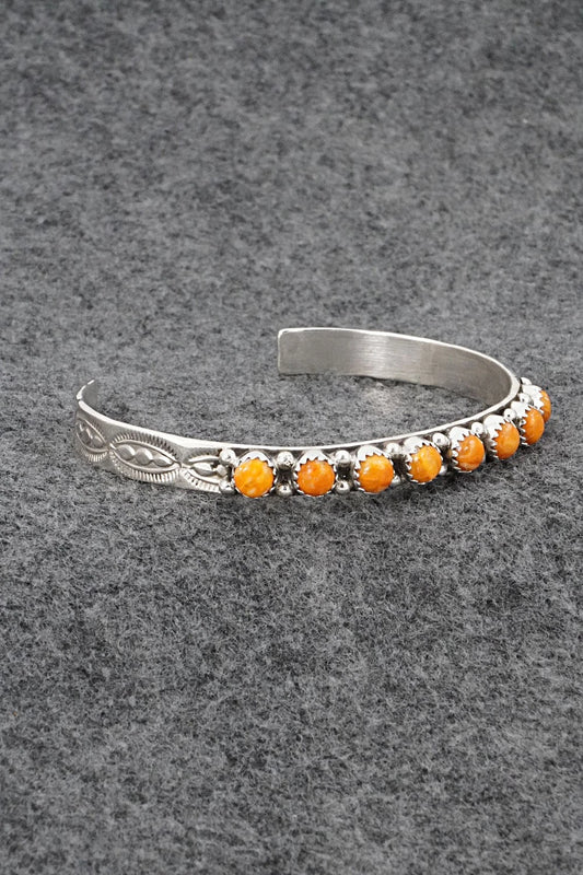 Spiny Oyster & Sterling Silver Bracelet - Gaynell Parker