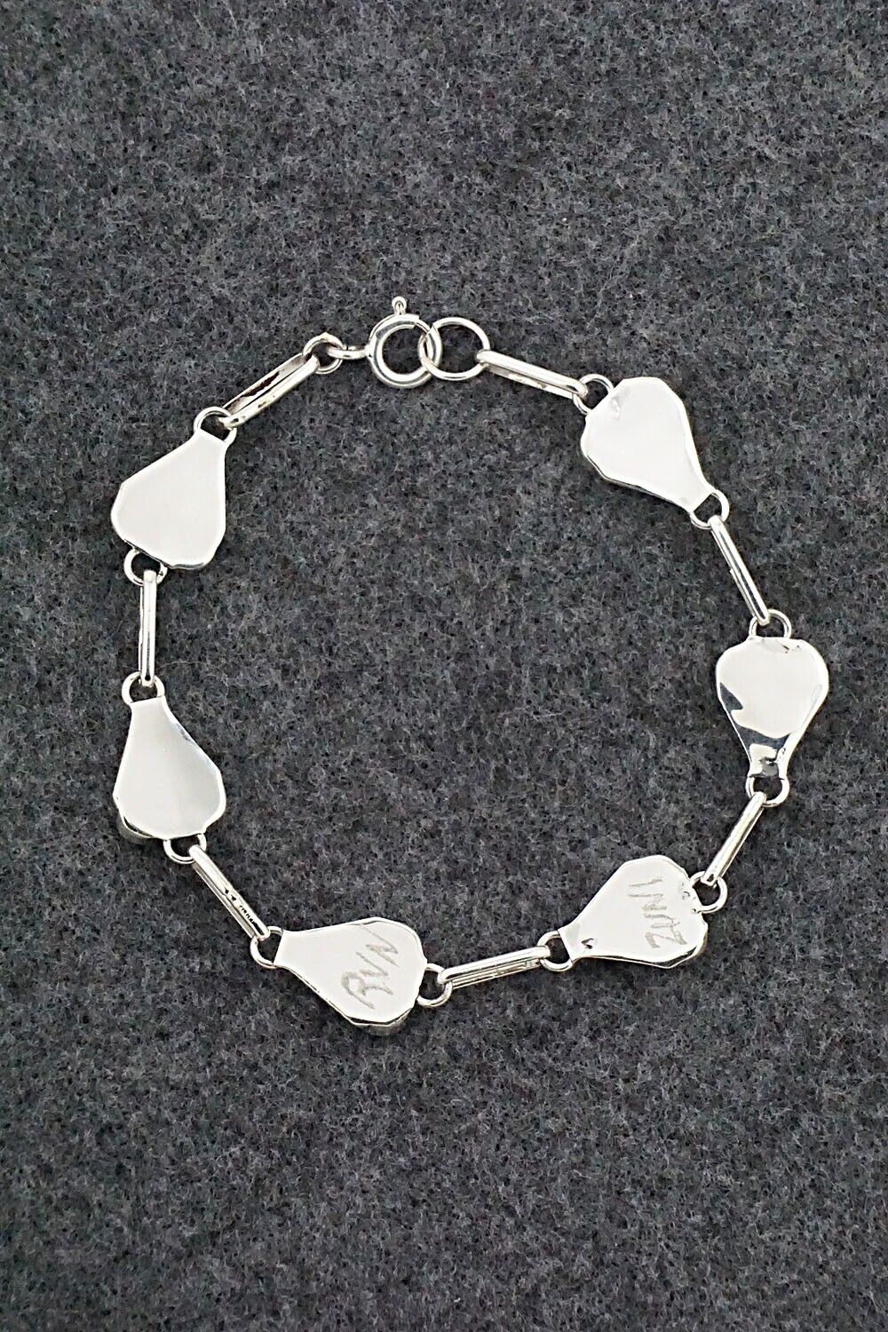 Turquoise & Sterling Silver Link Bracelet - Velda Nastacio