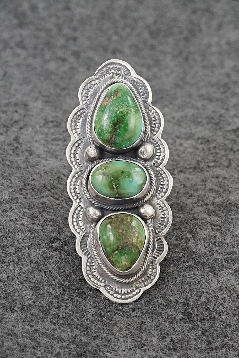 Turquoise & Sterling Silver Ring - Bobby Johnson - Size 9