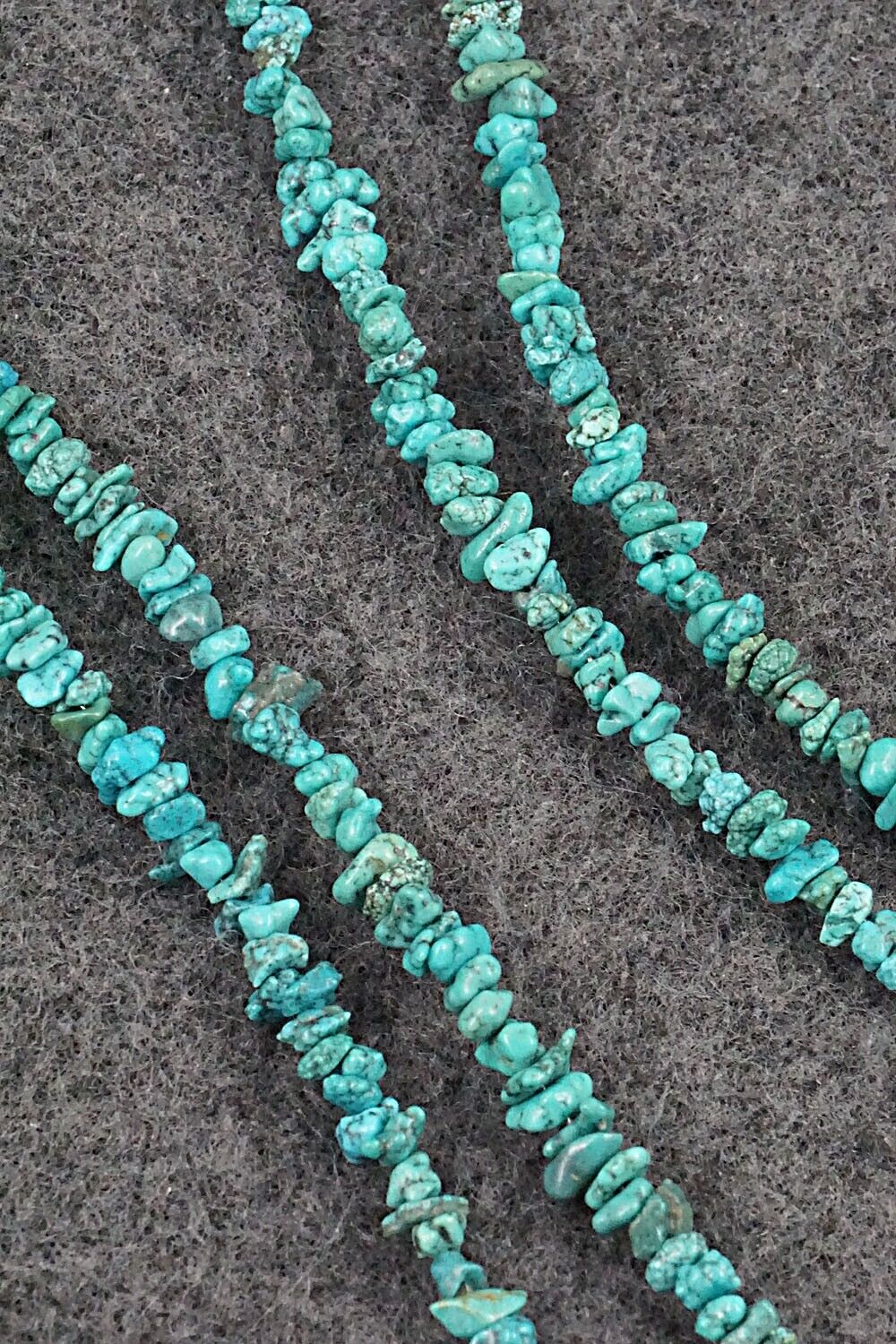Turquoise & Sterling Silver Necklace 50" - Doreen Jake