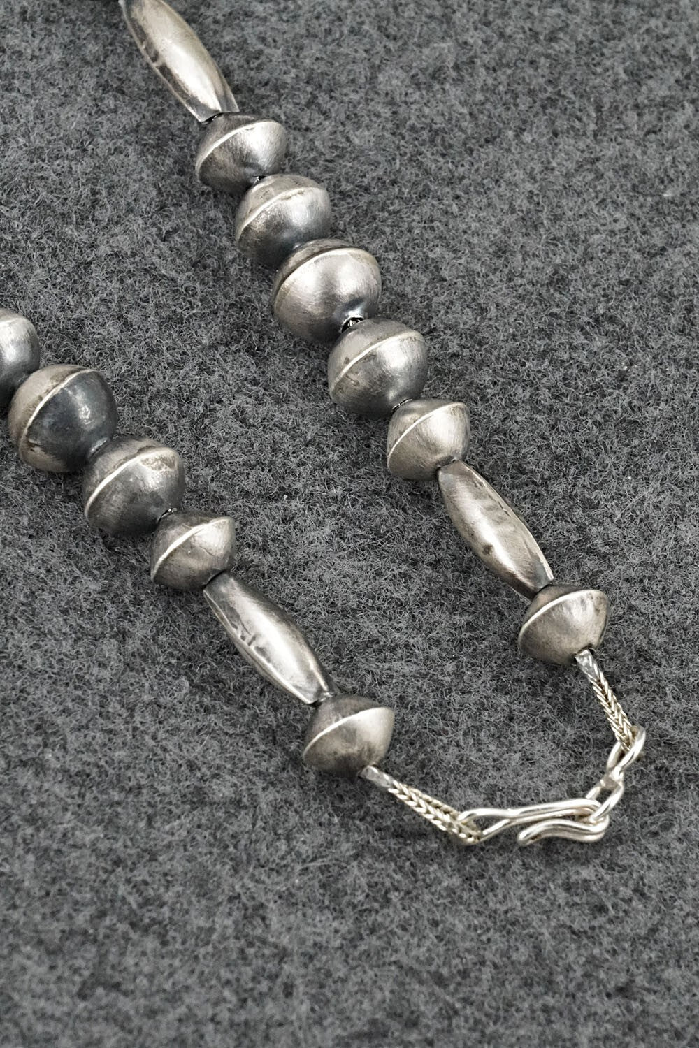 Sterling Silver Navajo Pearl Necklace 24" - Vintage